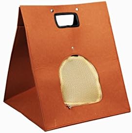 LePet Multi-functional Felt Pet Cave &amp;Pet Bed Cat Cave House Portable Soft-sided Travel Carrier with Soft Blanket Cat Cave Bed Felt Cat Cave Pet House Dog Cave Bed Felt Bed Felt Pet House (Brown)