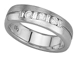 14K White Gold Diamond Woman's Wedding/Anniversary Band - 0.25 Ct.