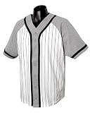 Champion Adult Contrasting Raglan Sleeve Butt Front Baseball Jersey with Brais Trim