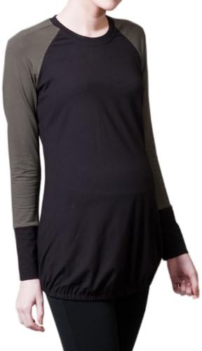 Pour Deux Women's Color Blocked Knit Raglan Sleeve-Black Olive-M