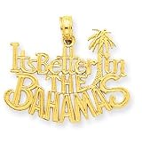 14kt Yellow Gold Its Better in The Bahamas Pendan