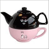 Tea for One Teegeschirr Teekanne mit Tasse Familie Barbapapa und Barbamama aus Keramik