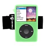 (Green) iPod Classic 80GB / 120GB / 160 GB Silicone Skin Case Cover for iPod 80G / 120G / 160 GB Bonus Exercise Armband and LCD Screen Protector