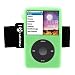 (Green) iPod Classic 80GB / 120GB / 160 GB Silicone Skin Case Cover for iPod 80G / 120G / 160 GB Bonus Exercise Armband and LCD Screen Protector