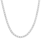 Sterling Silver 2.8-mm Fancy Double Curb Chain Necklace (16 Inch)