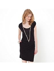 V-neck Draped Linen Sleeveless  Dress