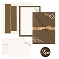 Brown Swirl Pocket Wed Invite Kit