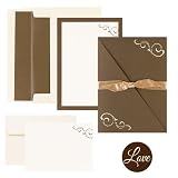 Brown Swirl Pocket Wed Invite Kit