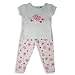 B.T. Kids   Toddler Girls 2 Piece Short Sleeved Cotton Pajama Set  White  Pink