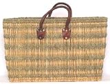 Moroccan Straw Summer Beach / Shopper / Tote Bag 19x12.5x6.5