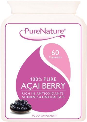 100% Pure Acai Berry extract equivalent to 1000mg of whole fruit per capsule - 60 capsules