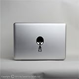 Black Alien Apple Head Macbook Pro Vinyl Decal Sticker &copy; 2013 Laced Up Decals