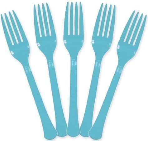 Extra Heavy Weight Plastic Forks | 20ct (Caribbean Blue)