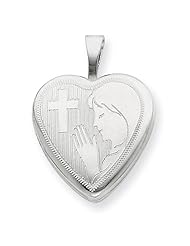 Sterling Silver 16mm Girls Communion Heart Locket 18" Necklace