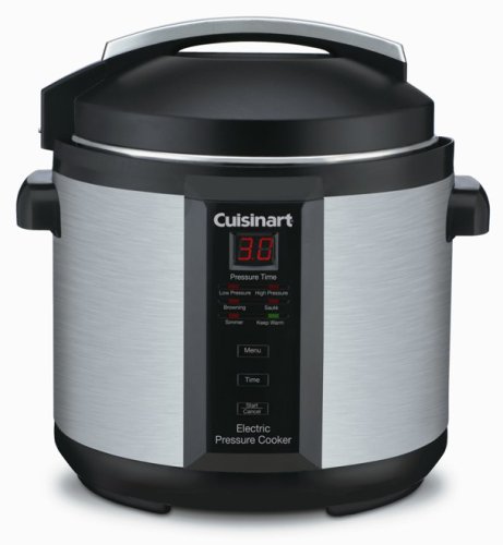 Cuisinart CPC-600 1000-Watt 6-Quart Electric Pressure Cooker, Brushed Stainless and Matte Black