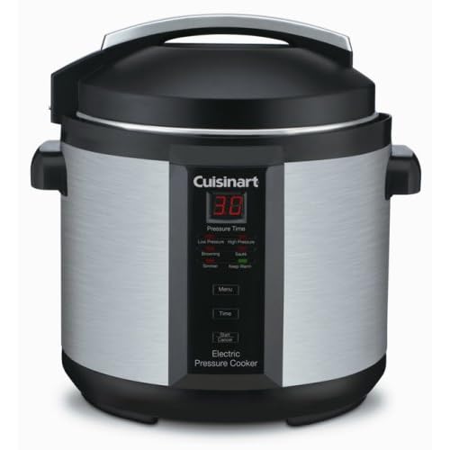 Cuisinart CPC-600 1000-Watt 6-Quart Electric Pressure Cooker, Brushed Stainless and Matte Black