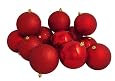 12ct Red Hot Shatterproof 4-Finish Christmas Ball Ornaments 4" (100mm)