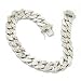 7.5 Sterling Silver Rhodium-Plated White Topaz Accent Curb Link Bracelet
