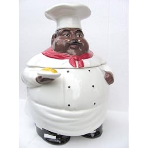 New Fat Bistro Chef Cookie Jar Black Ethnic African American by