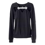 Jewel-trim V-neck sweater at Newport News
