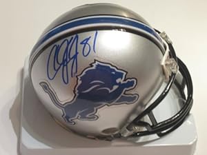 Calvin Johnson Detroit Lions Signed Autograph Mini Helmet Authentic Certified Coa