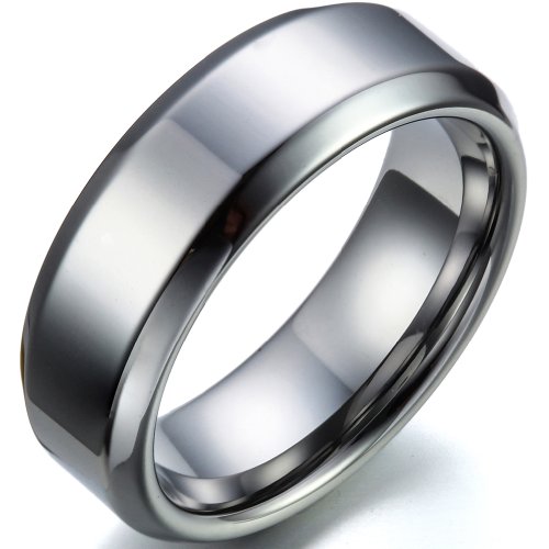 Matching-Comfort-Fit-Polished-Shiny-Bevelededge-Tungsten-Carbide-Rings-8mm-Size-89101112-Selectable-His--6mm-S