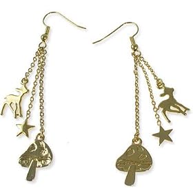 Disney Couture Bambi, Star, Mushroom Earrings