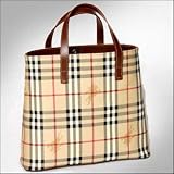 Burberry - Burberry Classic Check Onslow Tote with Brown Trim