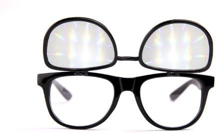 Flip Diffraction Glasses - High Quality Effect - Rave Accessories - Black by Eye Love Shadez