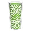 Green Zebra Print 16 oz Insulated Beverage Tumbler, Clear