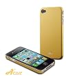 Acase(TM) Superleggera sands fit case for iPhone 4 with 2 Screen Protector (Golden)