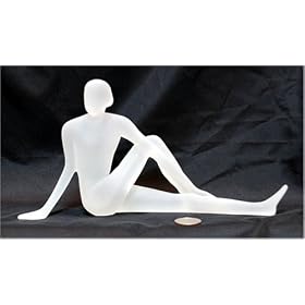Yoga Positions Acrylic Glass Look Statue Figurine Frosted White Marichi's Pose 2