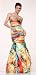 #55991 Satin Print Strapless Mermaid Pageant Prom ...