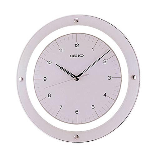 Seiko White Quiet Sweep Floating Wall Clock