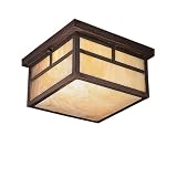Kichler Lighting 10957CV Alameda 13-Watt 2-Light Fluorescent Energy Star Outdoor Ceiling Flush Mount, Canyon View with Honey Opalescent Glass