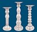 SI 97-4008 Set of 3 Silver Metro Candlesticks