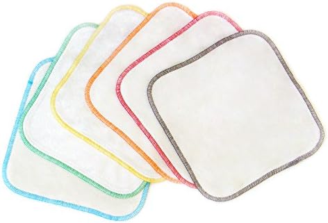 Bamboo Velour Cloth Baby Wipes (6-pack) - Organic Premium Soft Reusable Cloth Baby Wipes, Perfect for Wipe Warmer, Face, Hands, Sustainable, Hypoallergenic, Anti-microbial, for Sensitive Skin - 7.5" X 7.5" - Excellent Baby Registry Gift
