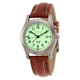 Momentum Mens 1M-SP50W3 Pathfinder White Dial Brown Nautica Leather Watch