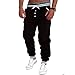 Chen Men's Harem Casual Baggy Hiphop Dance Jogger Sweatpants Trousers (L, Black)