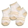 Ecoland Baby Infant and Toddler Boys Organic Cotton Striped Quarter Socks - 3 Pairs Value (12-24 months)