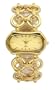 Peugeot Ladies Goldtone Round Jewelery Chain Link Watch, with an Oval Champagne colored Dial and a Self Adjustable Clasp