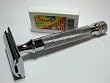 Parker Safety Razor - 91R Super Heavyweight Double Edge and 10 Shark Chrome Blades