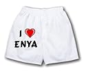 White Boxer Short with I Love Enya