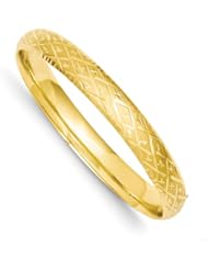 14k Yellow Gold 5/16 D/C Fancy Hinged Bracelet Bangle. Metal Wt- 8.52g