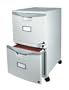 Storex Wheeled Two-Drawer Filing Cabinet, 18 Inches, Light Grey (61301B01C)