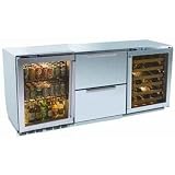 Perlick Built In Double Refrigerator And Wine Reserve With Overlay Glass Door (x 2) And Integrated Drawers (Requires Custom Panels)