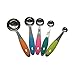 Measuring Cups and Spoons Set from Gozbit - 11 Piece - Stainless Steel with Multi-Colored Silicone Inserts - including Red Spatula