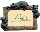 Decorative Horizontal Bear With Baby Cubs Carved Wood Look Picture Photo Frame 4X6