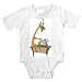 Onesie with office, binoculars, desk, giraffe, typing