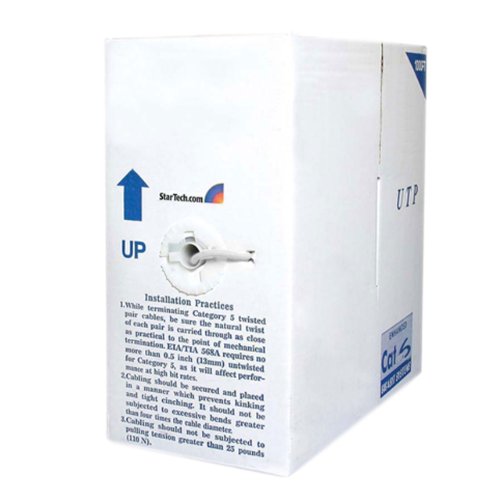 StarTech.com 1000-Feet Bulk Roll of White Cat 6 Stranded UTP Patch Cable (WIRC6PATWHRL)